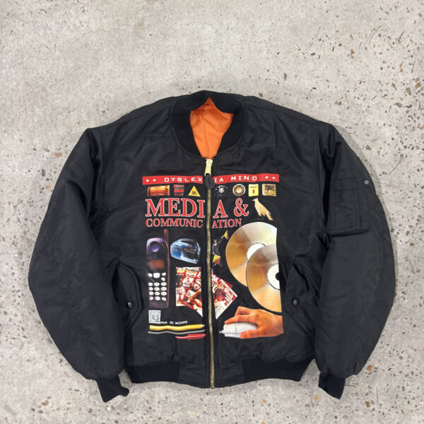 Black dubbel printed bomber