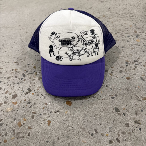Drewing purple trucker cap