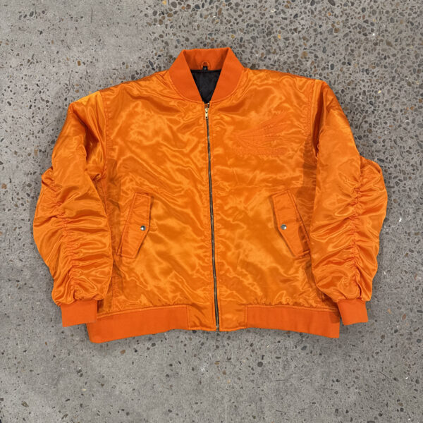 Orange stain bomber oversize