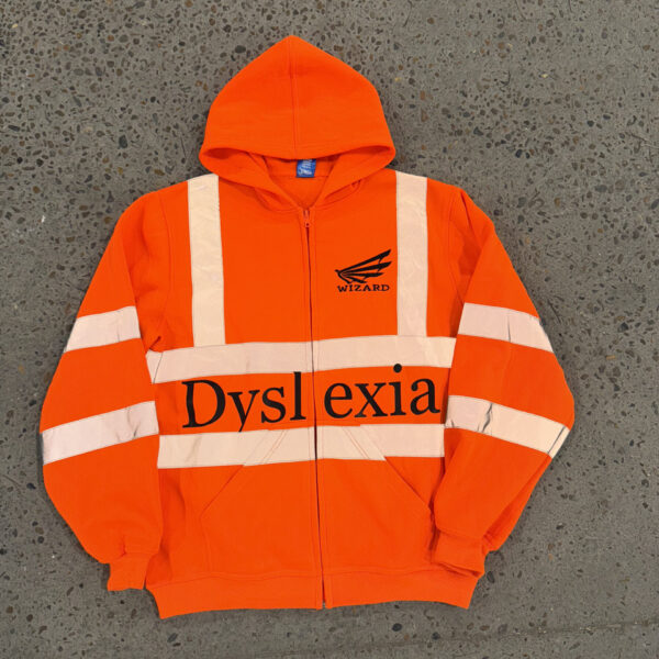 Orange wizard wing zip hoodie